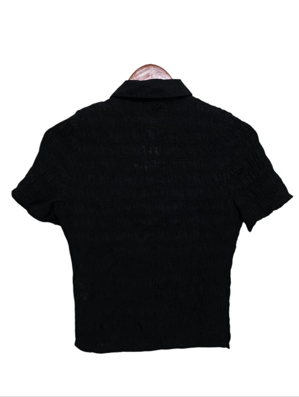 J. Crew Smocked Button-up Shirt in Black Size XS NWT